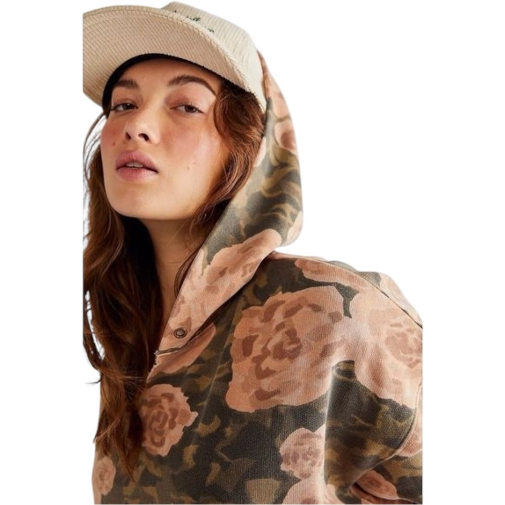 NWT We the Free People It's A‎ Vibe Oversized Floral Hoodie Sweatshirt Medium - Picture 2 of 7